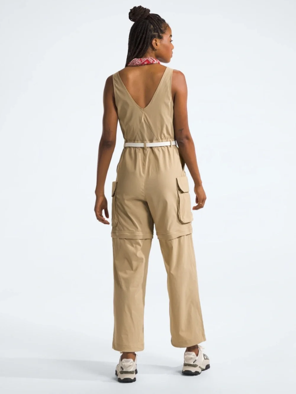 The North Face women’s classic V pathfinder one piece jumpsuit onesie stone NWT - Picture 2 of 7